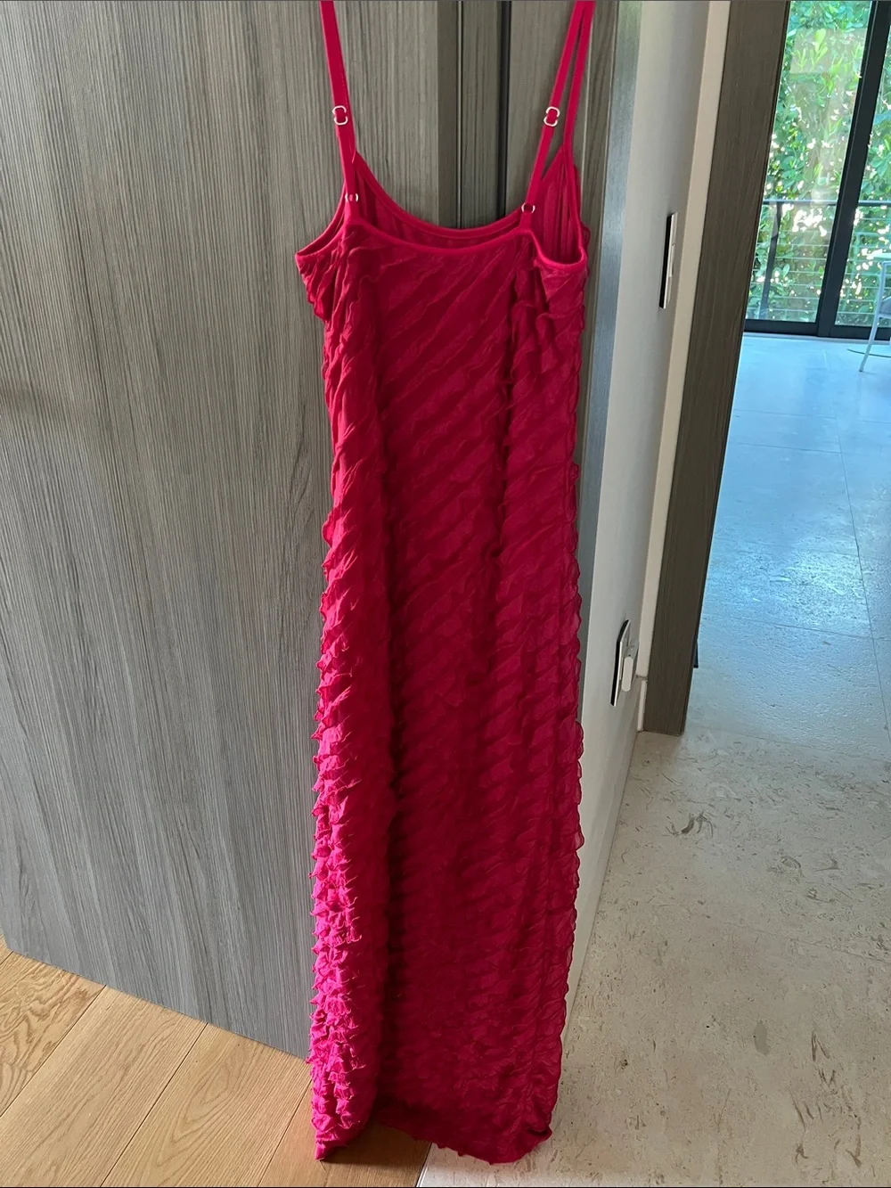 NWT REVOLVE Australia SHOWPO Lillibeth Fuchsia Textured Slip Maxi Dress US 6 - Picture 5 of 12